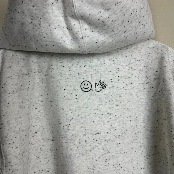 Glossier Speckled Pullover Terrazzo Hoodie Light Gray Small - Picture 7 of 7